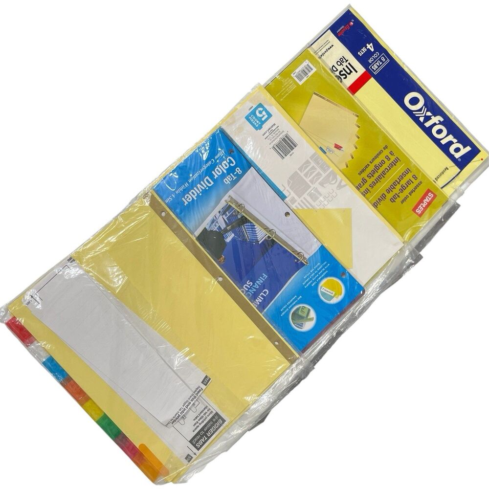 Lot of 5 Packs Insertable Tab Dividers, New, Various Brands